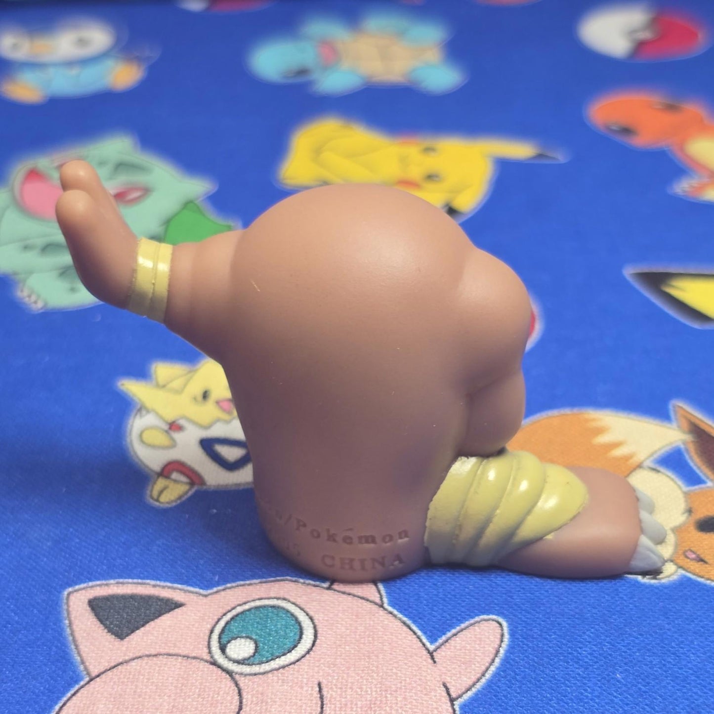 Pokemon Hitmonlee Figure Finger Puppet 2005 Nintendo Bandai PVC Vintage Japan US