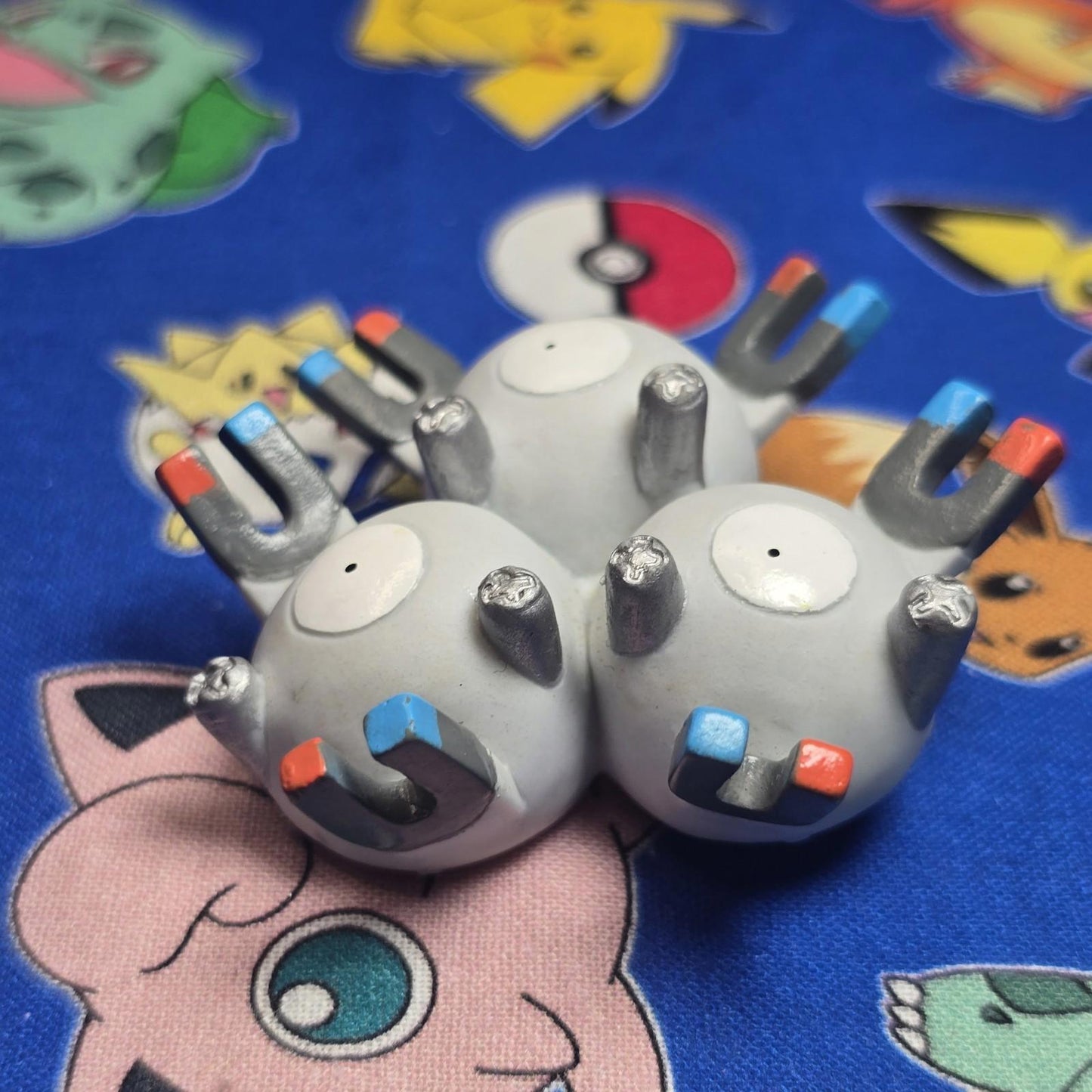 Pokemon Magneton Gray Figure Finger Puppet 1998 Nintendo Bandai Vintage Japan US