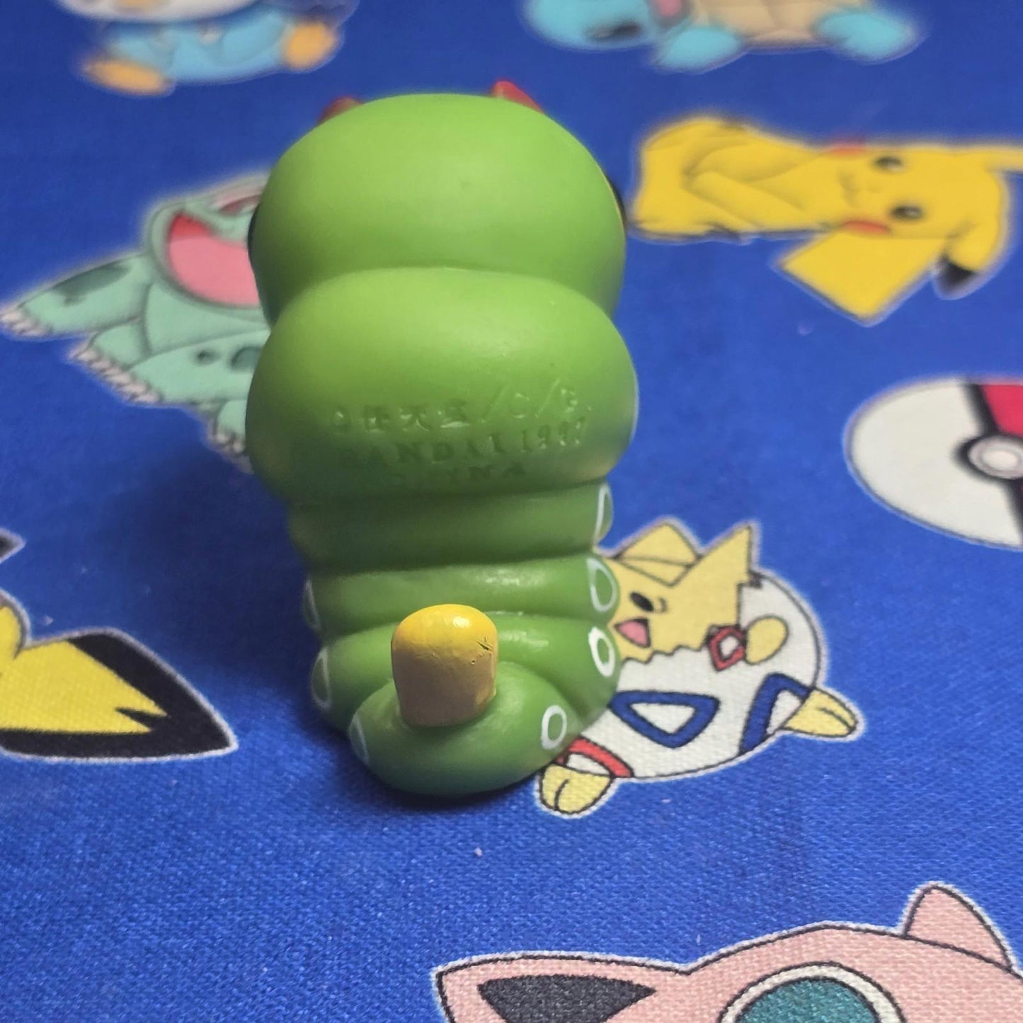 Pokemon Caterpie Figure Finger Puppet 1997 Bandai Nintendo PVC Vintage US Seller