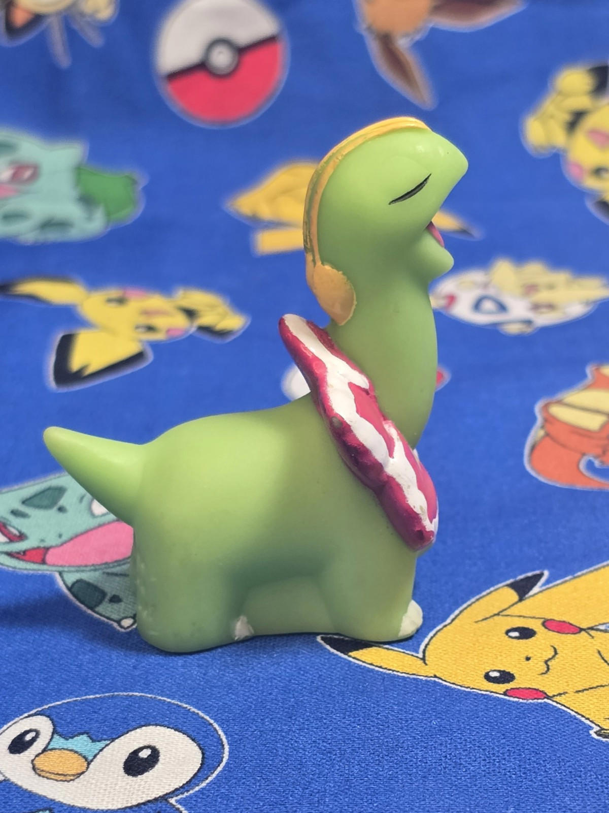 Pokemon Meganium Figure Finger Puppet 2007 Nintendo Bandai PVC Japan USA Seller