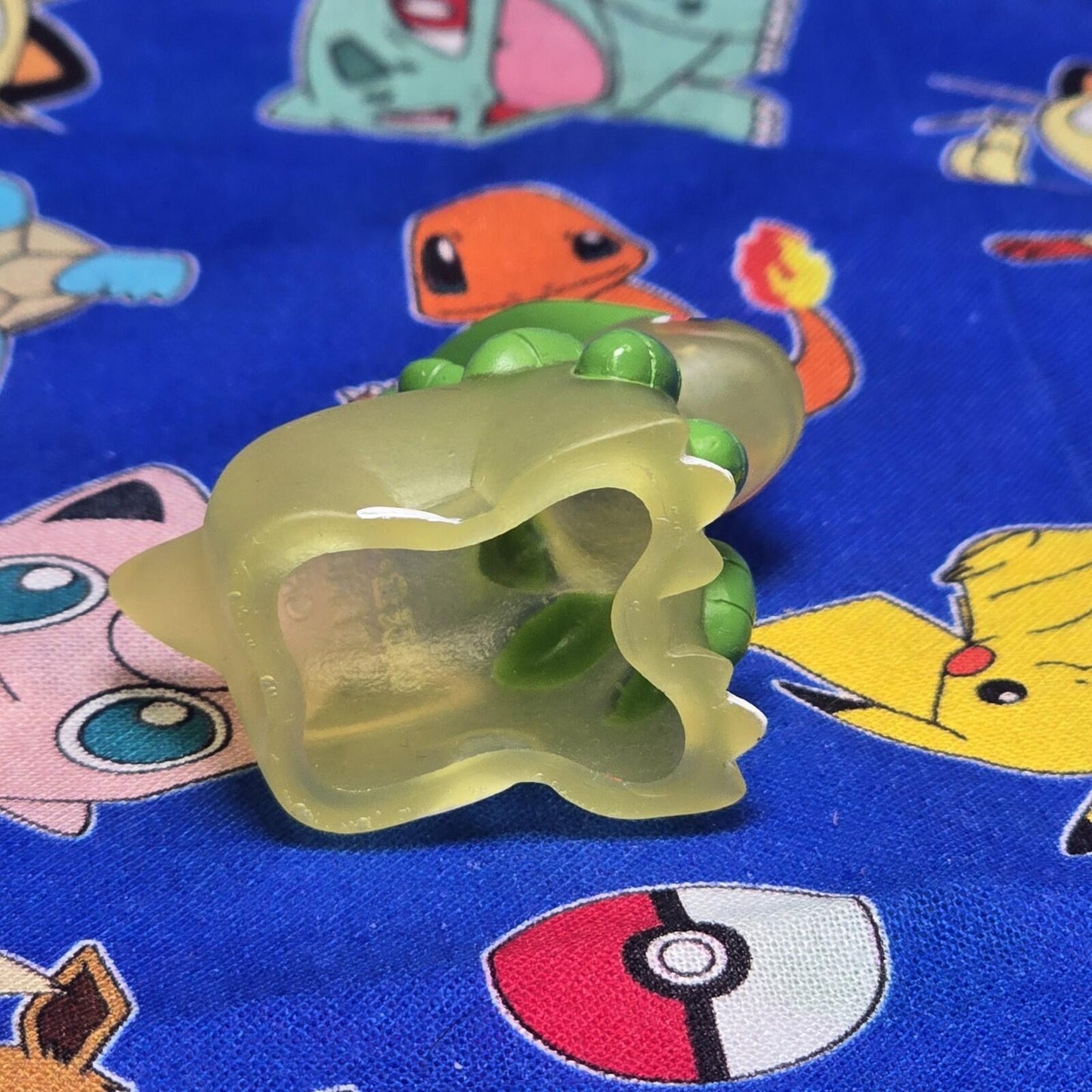Pokemon Bayleef Clear Figure Finger Puppet 2001 Nintendo Bandai PVC Japan USA