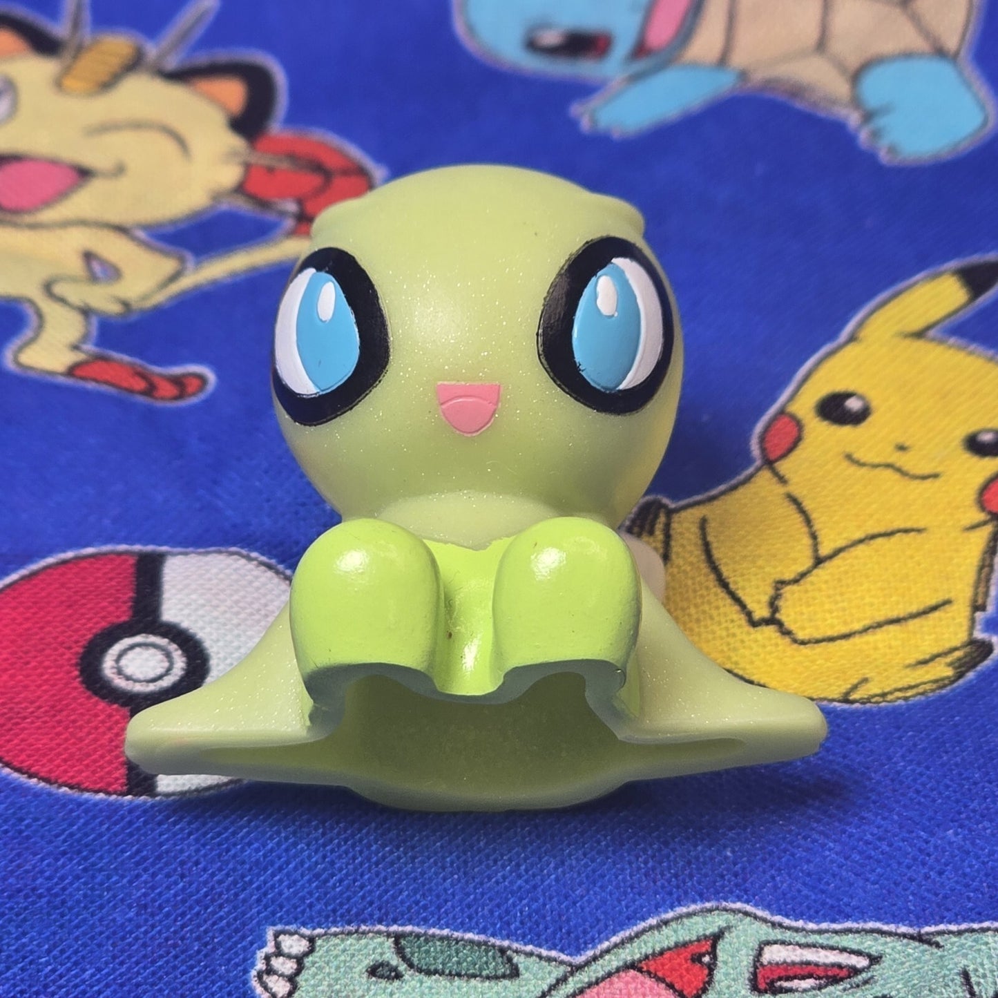 Pokemon Celebi Metallic Figure Finger Puppet 2010 Nintendo Bandai PVC Japan USA