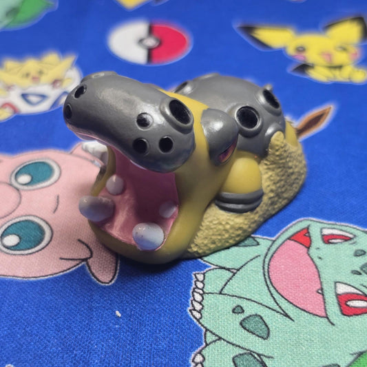 Pokemon Hippowdon Figure Finger Puppet 2008 Nintendo Bandai Japan PVC USA Seller