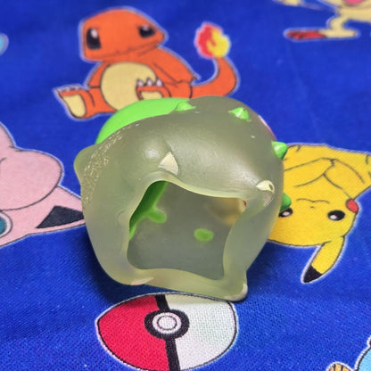 Pokemon Chikorita Clear Figure Finger Puppet 1999 Nintendo Bandai PVC Vintage