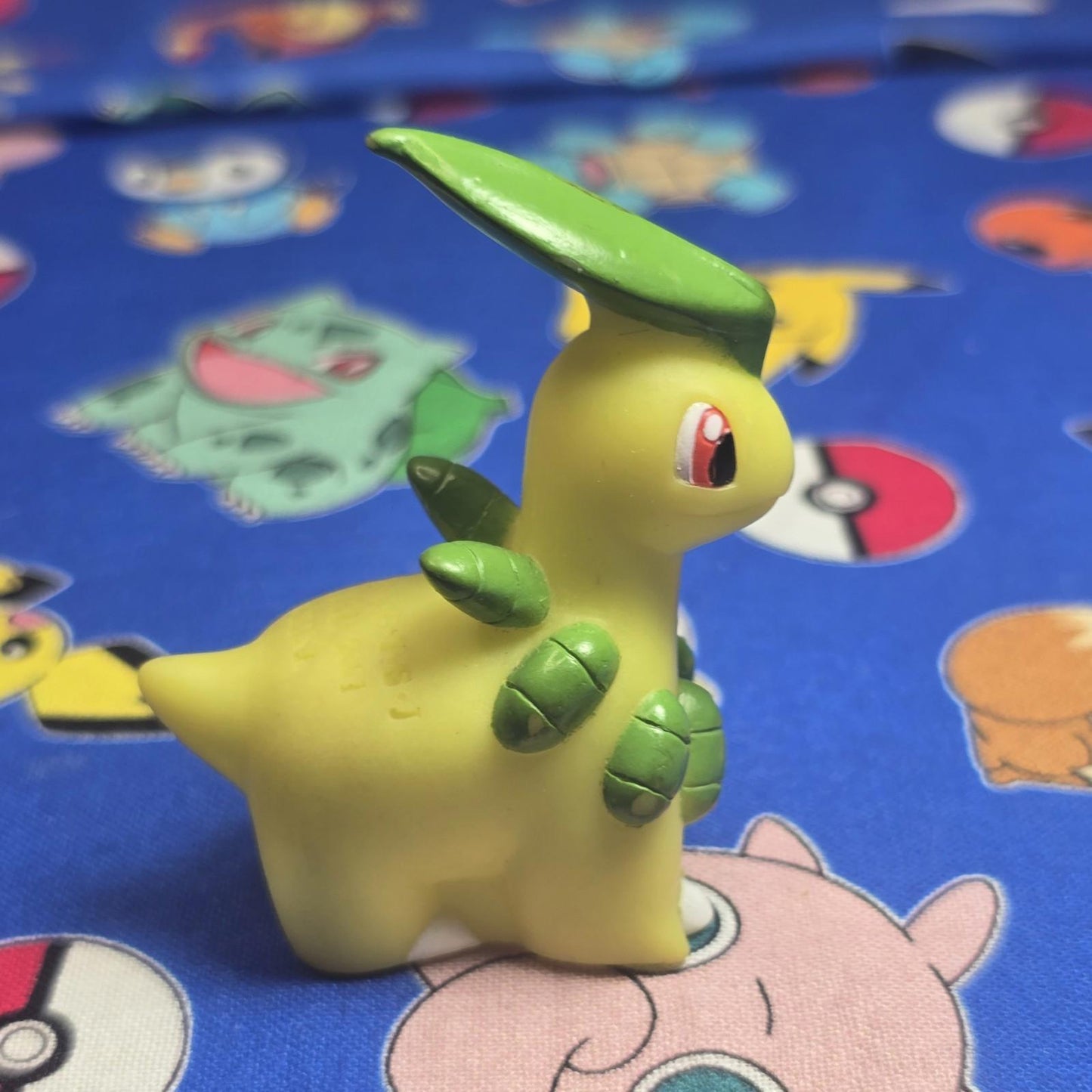 Pokemon Bayleef Figure Finger Puppet 2001 Nintendo Bandai Vintage PVC Japan US