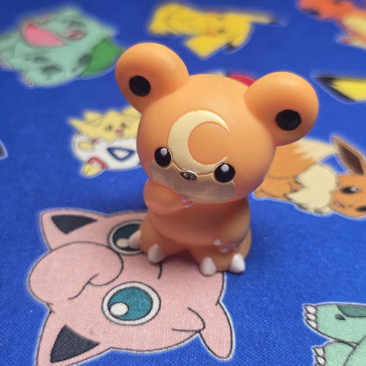 Pokemon Teddiursa Figure Finger Puppet 2001 Nintendo Bandai PVC Vintage Japan US