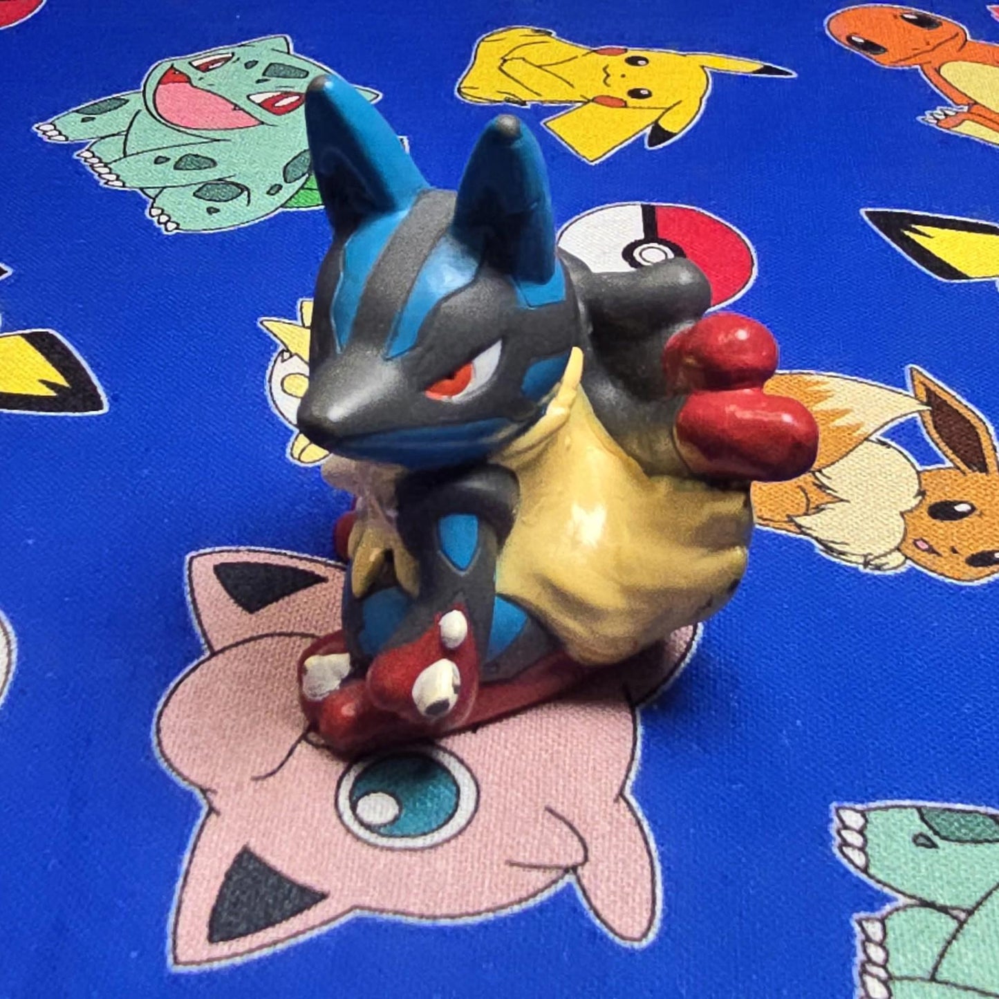 Pokemon Mega Lucario Figure Finger Puppet 2013 Nintendo Bandai Japan USA Seller