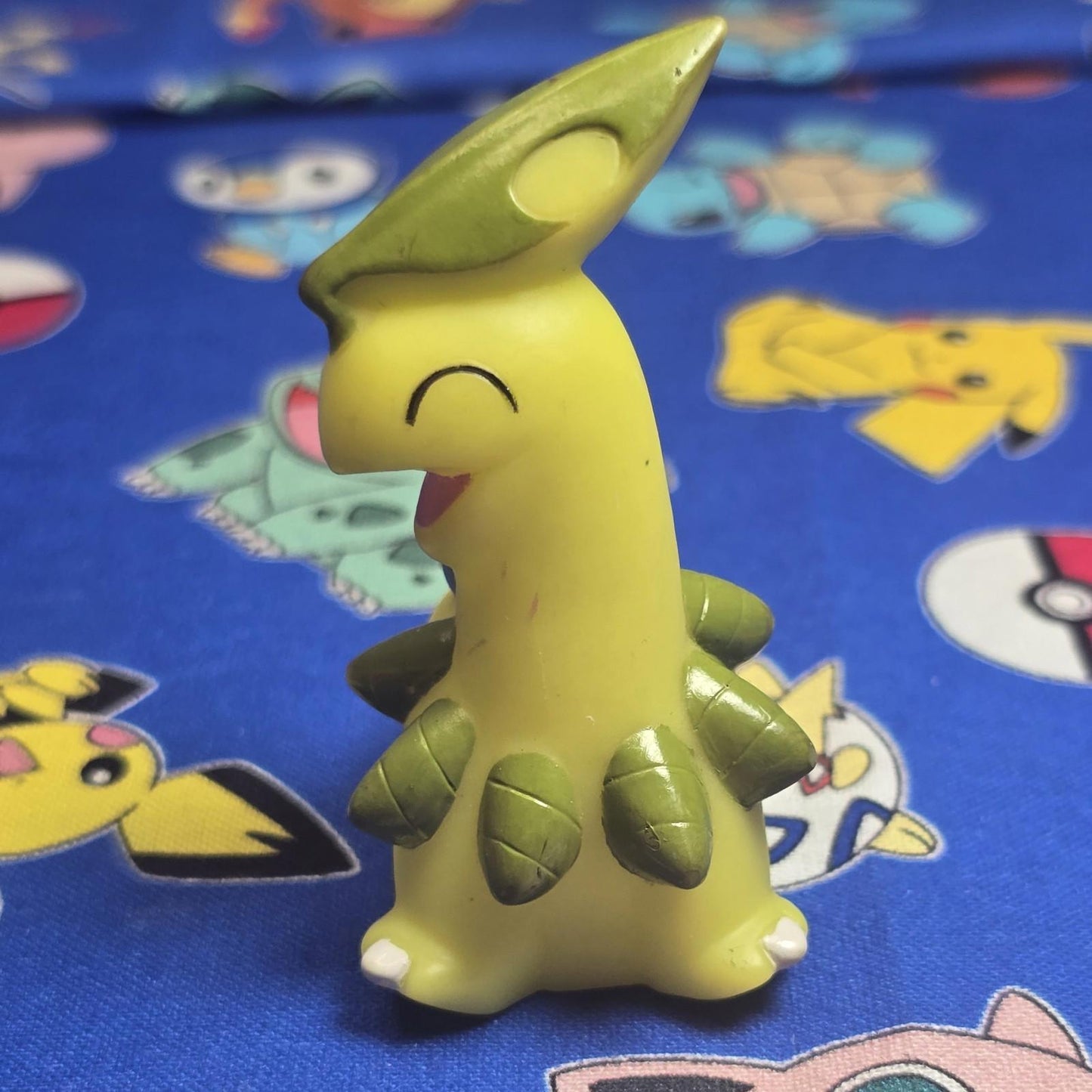 Pokemon Bayleef Figure Finger Puppet 2008 Nintendo Bandai PVC Japan USA Seller
