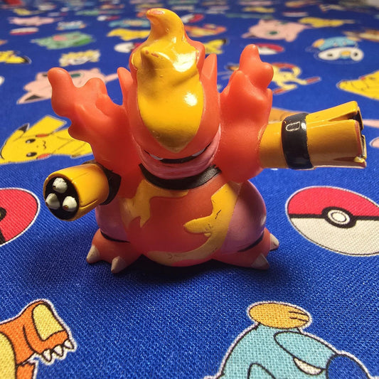 Pokemon Magmortar Figure Finger Puppet 2008 Nintendo Bandai PVC Japan USA Seller