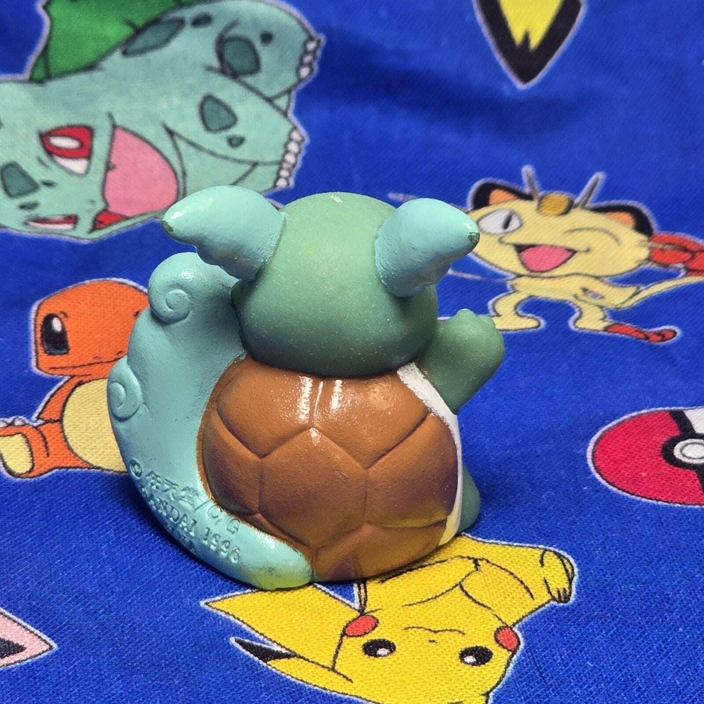 Pokemon Wartortle Dark Figure Finger Puppet 1996 Nintendo Bandai Vintage Japan