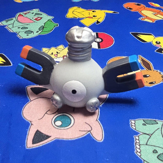 Pokemon Magnemite Gray Figure Finger Puppet 1997 Bandai Nintendo PVC Vintage USA