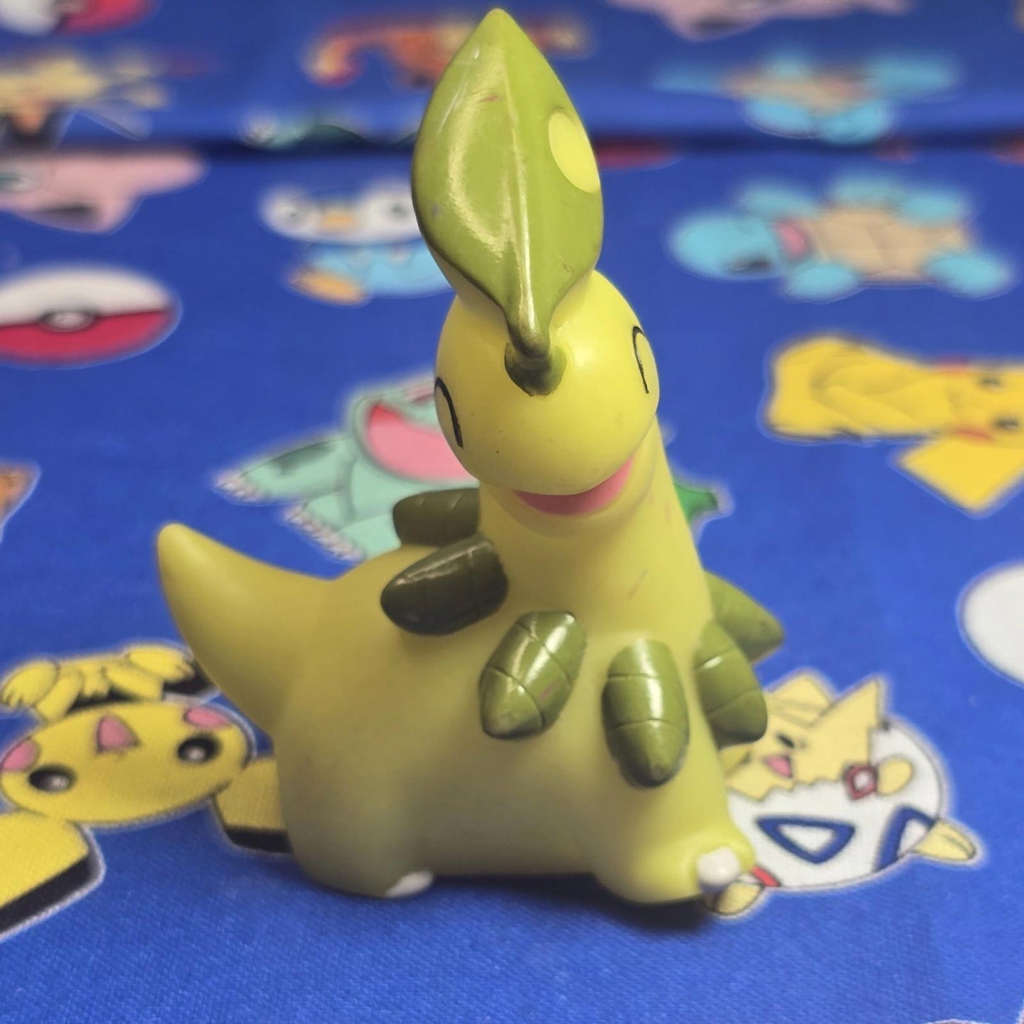 Pokemon Bayleef Figure Finger Puppet 2008 Nintendo Bandai PVC Japan USA Seller