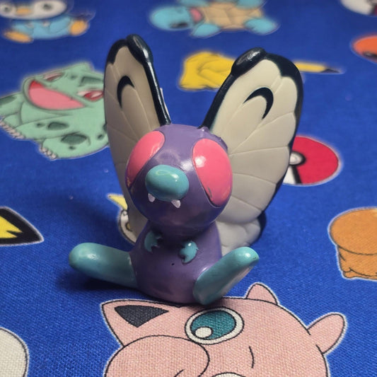 Pokemon Butterfry Pink Figure Finger Puppet 1997 Nintendo Bandai PVC Vintage US