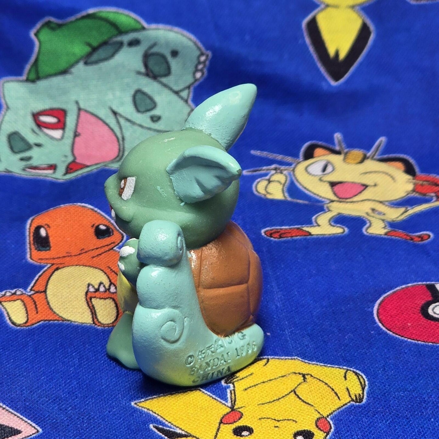 Pokemon Wartortle Dark Figure Finger Puppet 1996 Nintendo Bandai Vintage Japan