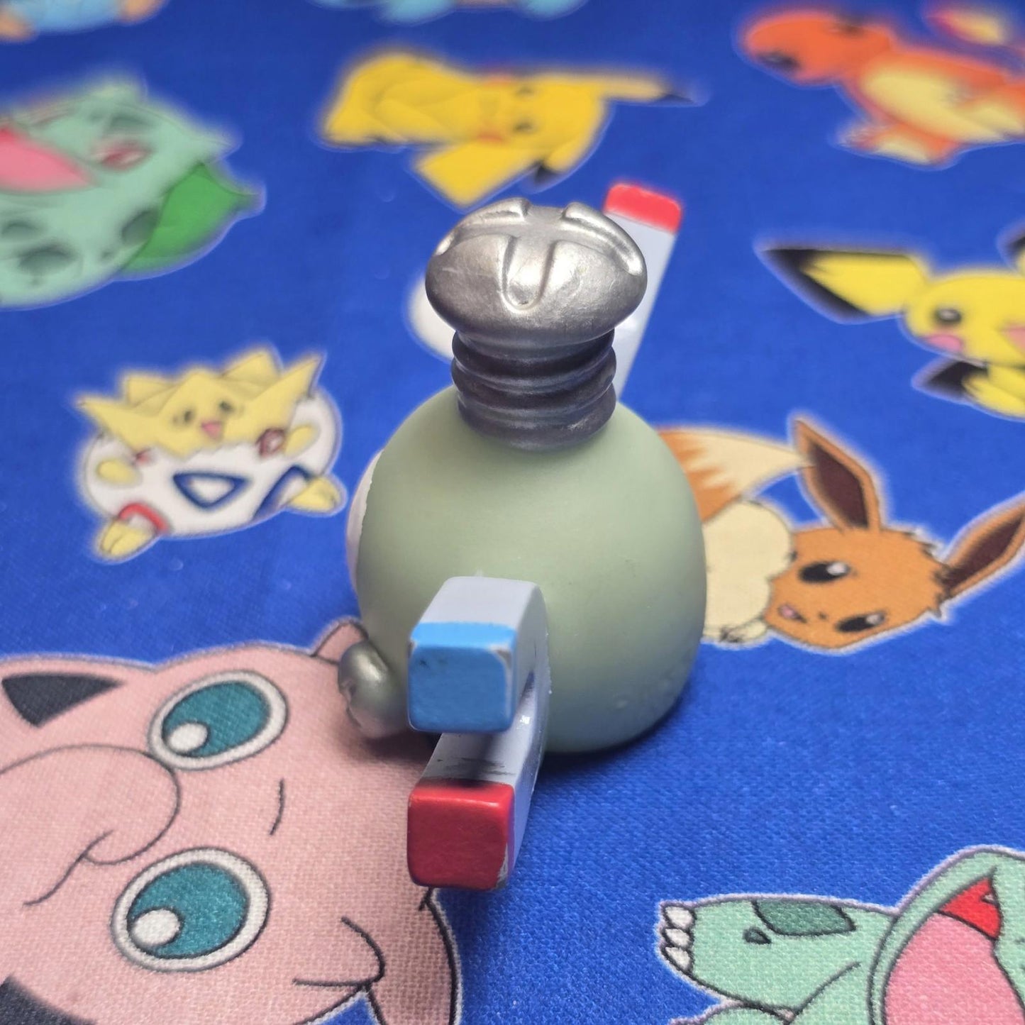 Pokemon Magnemite Green Figure Finger Puppet 1997 Bandai Nintendo PVC Vintage US