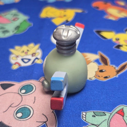 Pokemon Magnemite Green Figure Finger Puppet 1997 Bandai Nintendo PVC Vintage US