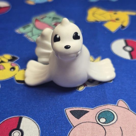Pokemon Dewgong White Figure Finger Puppet 1997 Bandai Nintendo Vintage Japan US