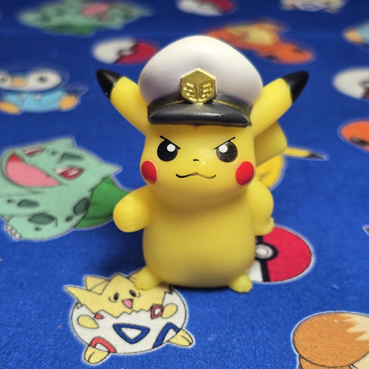 Pokemon Captain Pikachu Figure Finger Puppet 2024 Nintendo Bandai PVC Japan USA