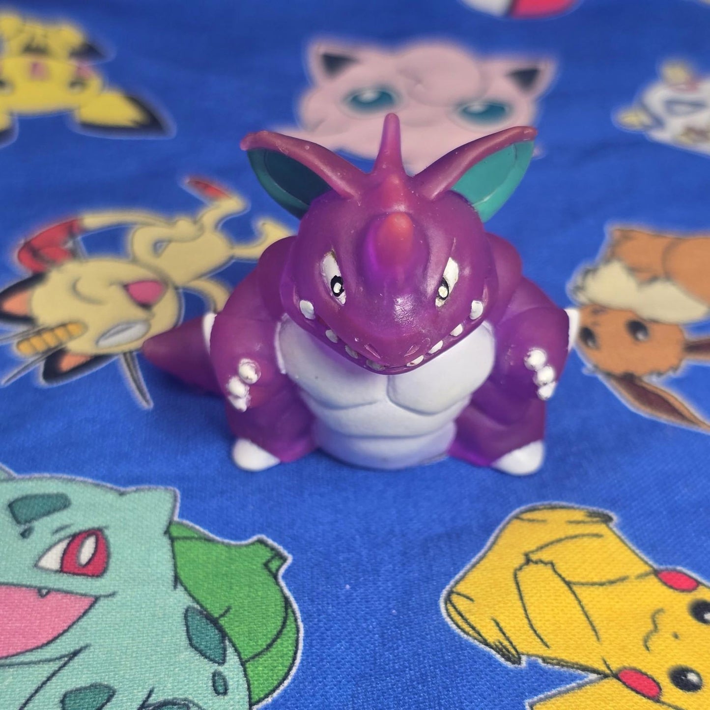 Pokemon Nidoking Clear Figure Finger Puppet 1996 Nintendo Bandai  PVC Japan USA