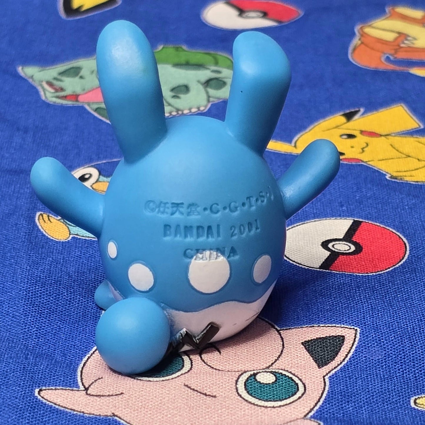 Pokemon Azumarill Figure Finger Puppet 2001 Nintendo Bandai PVC Vintage Japan US