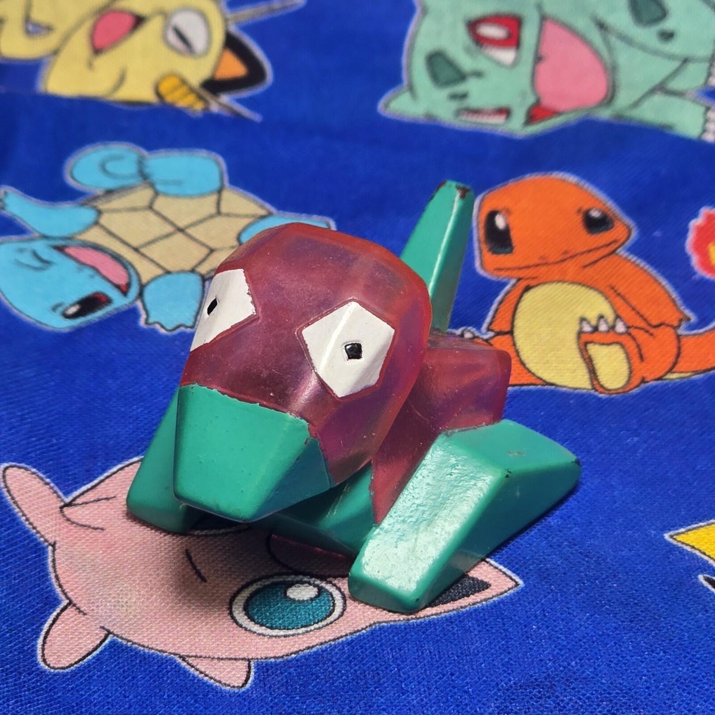 Pokemon Porygon Clear Figure Finger Puppet 1996 Nintendo Bandai Vintage Japan US
