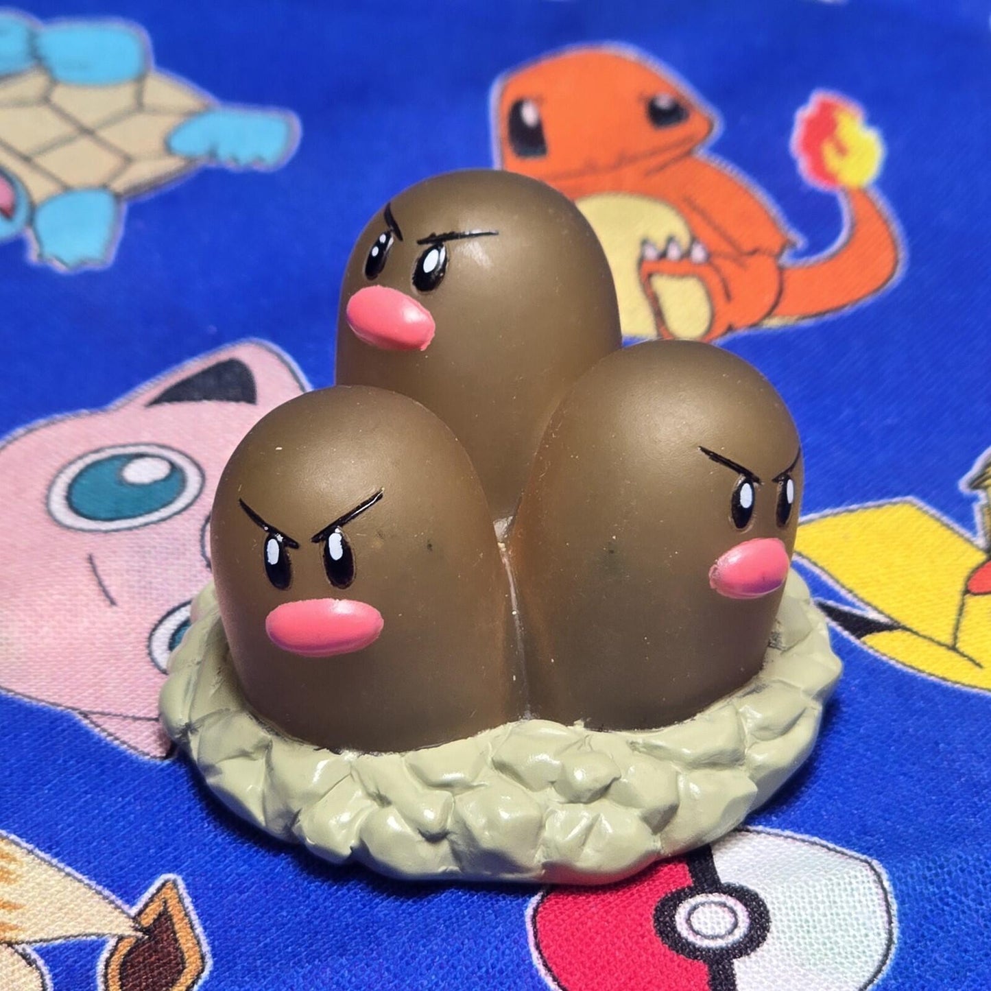 Pokemon Dugtrio Clear Figure Finger Puppet 1997 Bandai Nintendo Vintage Japan US
