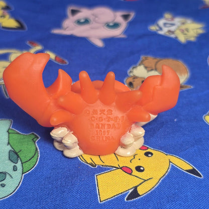 Pokemon Kingler Clear Figure Finger Puppet 1997 Bandai Nintendo PVC USA Seller
