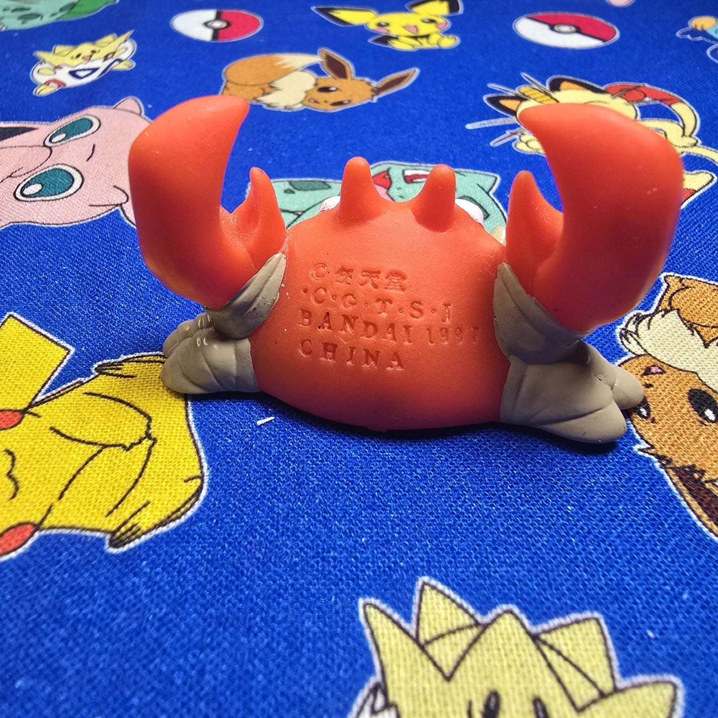 Pokemon Krabby Figure Finger Puppet 1997 Bandai Nintendo PVC Vintage USA Seller