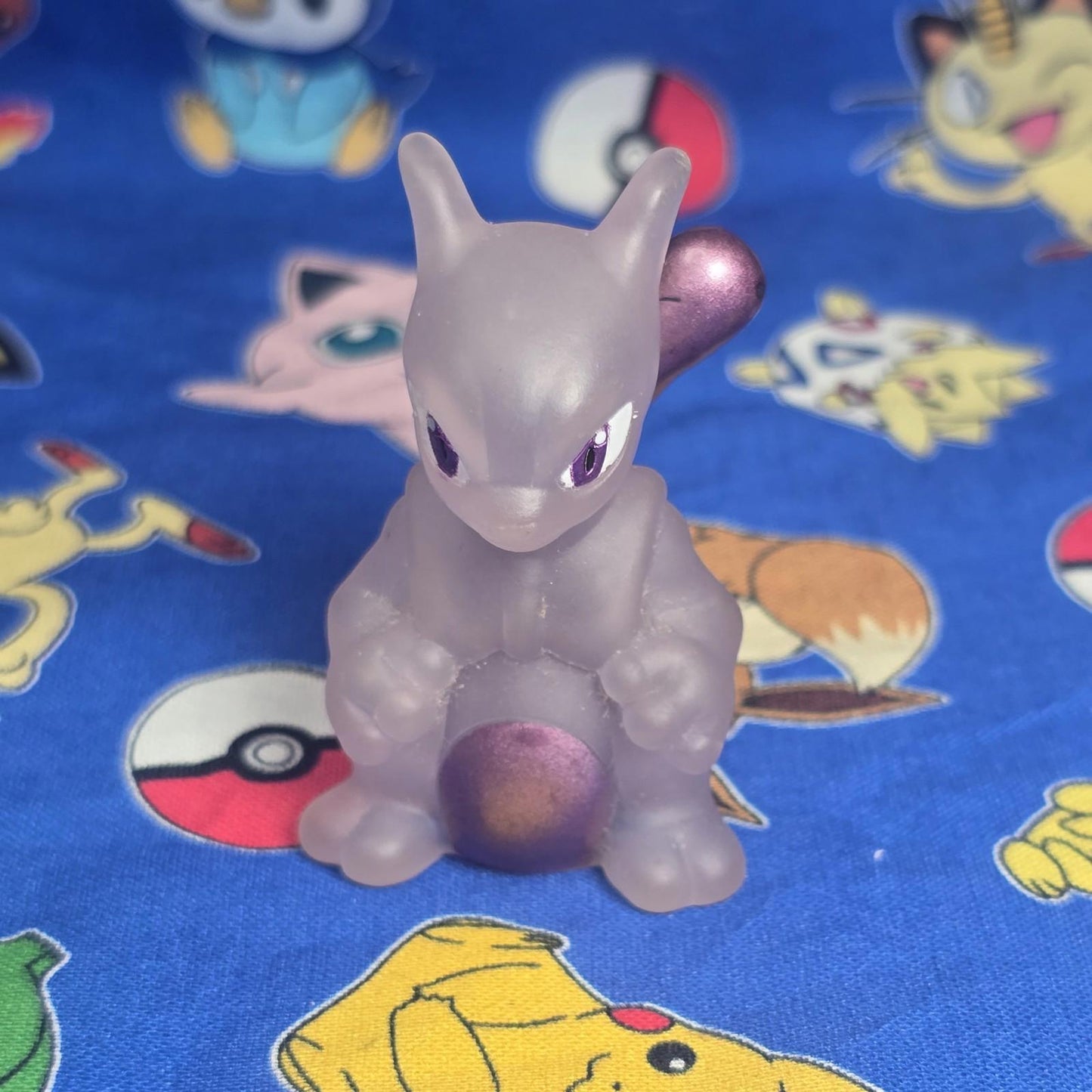 Pokemon Mewtwo Metallic Clear Figure Finger Puppet 2013 Nintendo Bandai Japan US