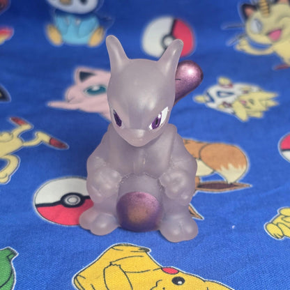 Pokemon Mewtwo Metallic Clear Figure Finger Puppet 2013 Nintendo Bandai Japan US