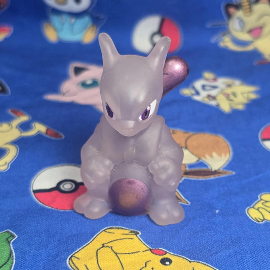 Pokemon Mewtwo Metallic Clear Figure Finger Puppet 2013 Nintendo Bandai Japan US