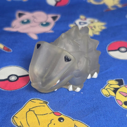 Pokemon Rhyhorn Clear Figure Finger Puppet 1996 Nintendo Bandai Vintage Japan US