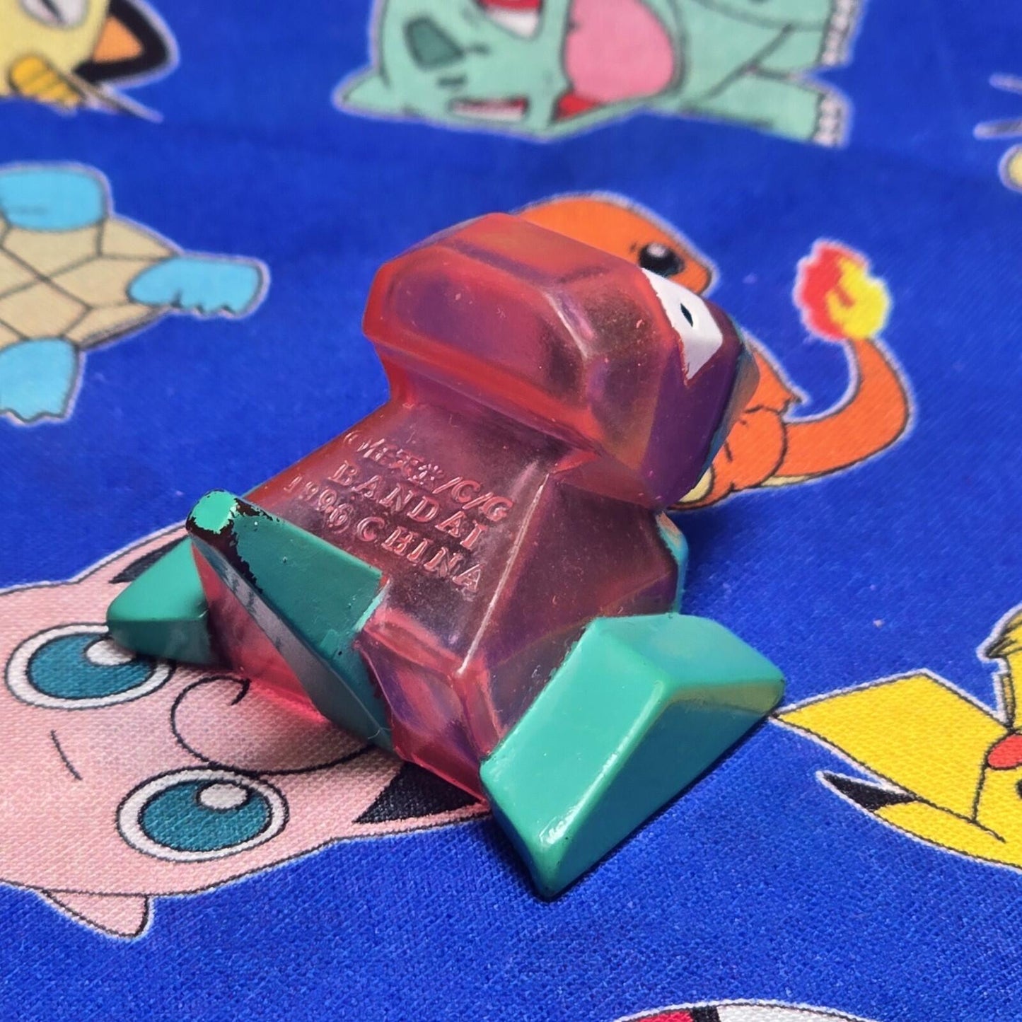Pokemon Porygon Clear Figure Finger Puppet 1996 Nintendo Bandai Vintage Japan US
