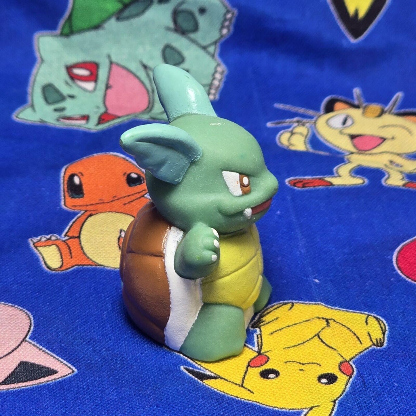 Pokemon Wartortle Dark Figure Finger Puppet 1996 Nintendo Bandai Vintage Japan