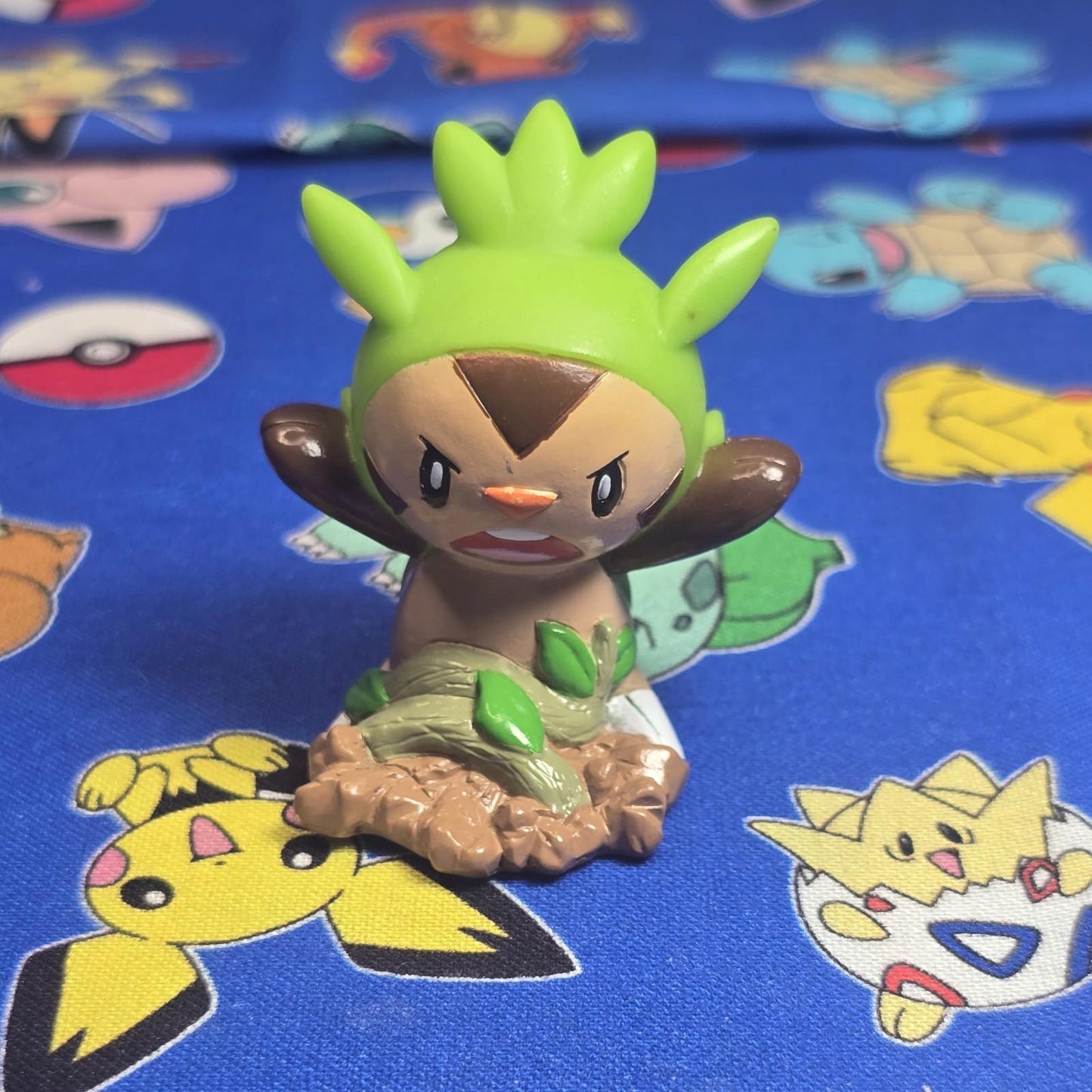 Pokemon Chespin Figure Finger Puppet 2013 Nintendo Bandai PVC Japan USA Seller