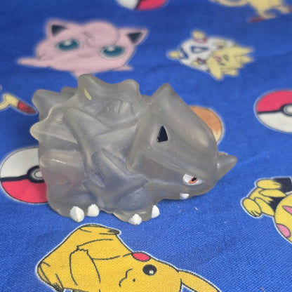 Pokemon Rhyhorn Clear Figure Finger Puppet 1996 Nintendo Bandai Vintage Japan US