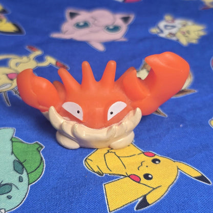 Pokemon Kingler Clear Figure Finger Puppet 1997 Bandai Nintendo PVC USA Seller