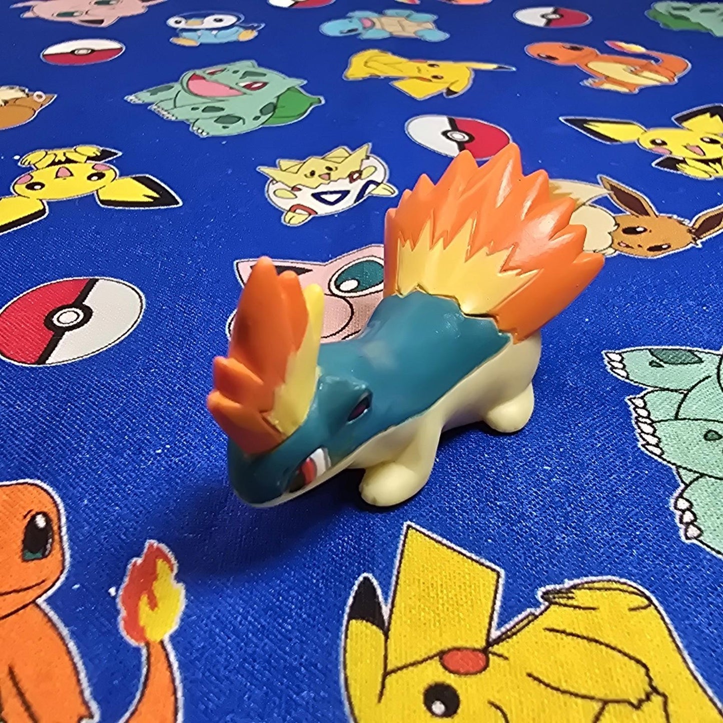 Pokemon Quilava Figure Finger Puppet 2000 Nintendo Bandai PVC Vintage Japan USA