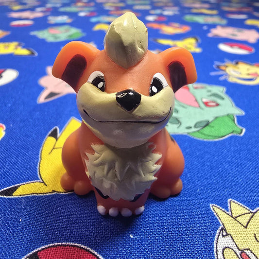 Pokemon Growlithe Dark Figure Finger Puppet 1996 Nintendo Bandai PVC Vintage USA