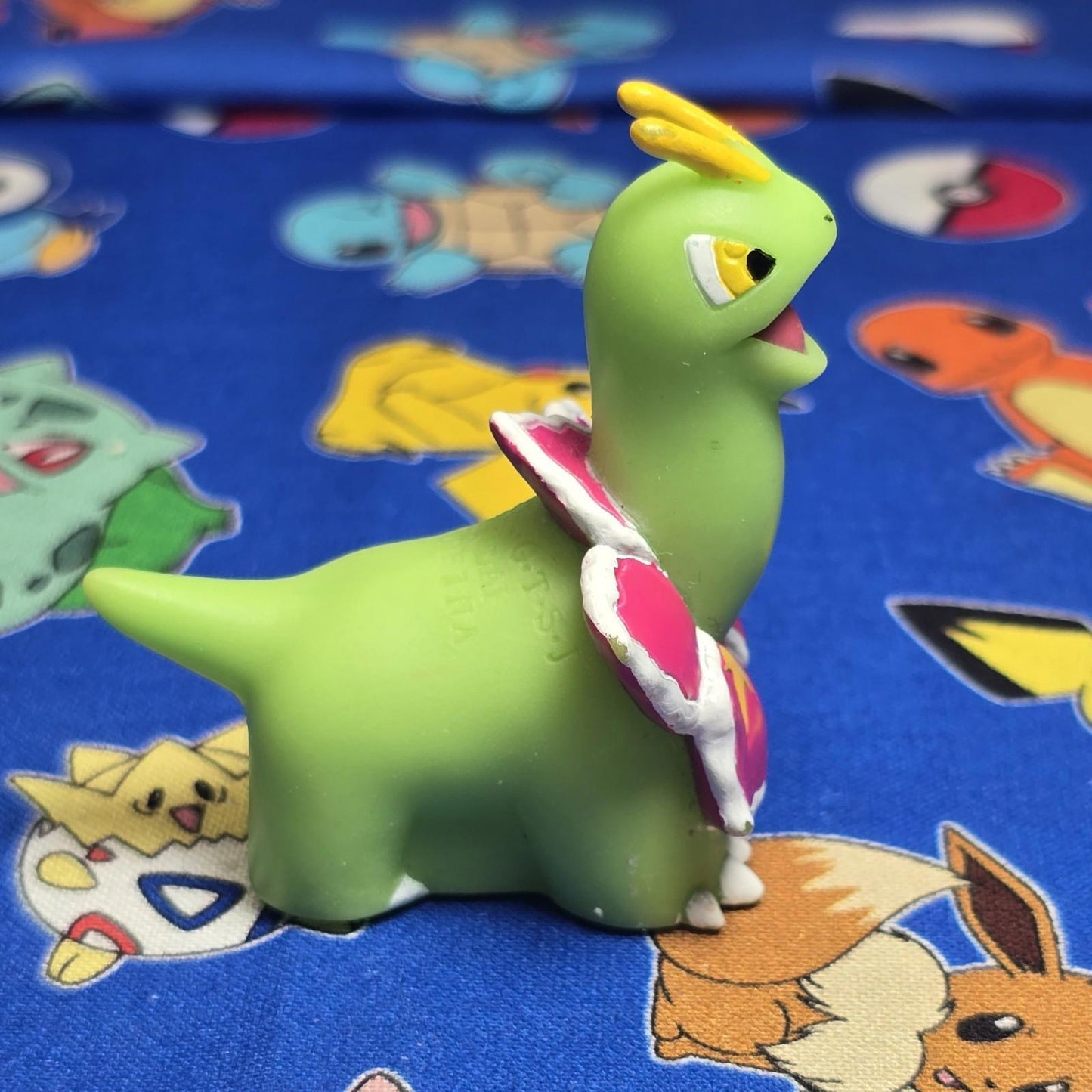 Pokemon Meganium Figure Finger Puppet 2001 Nintendo Bandai PVC Vintage Japan US
