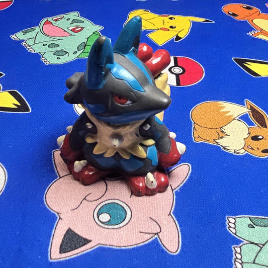 Pokemon Mega Lucario Figure Finger Puppet 2013 Nintendo Bandai Japan USA Seller