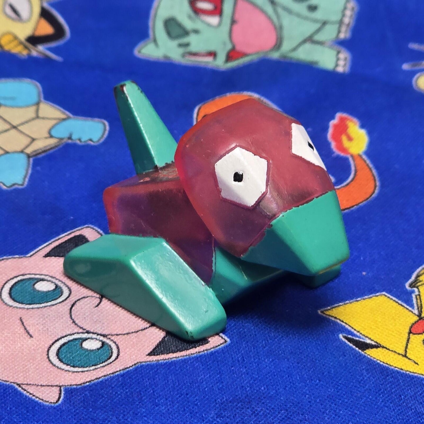Pokemon Porygon Clear Figure Finger Puppet 1996 Nintendo Bandai Vintage Japan US