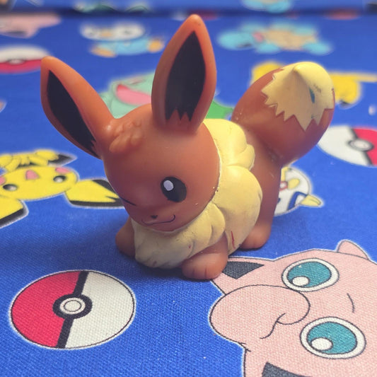 Pokemon Eevee Figure Finger Puppet 2005 Nintendo Bandai PVC Vintage Japan US