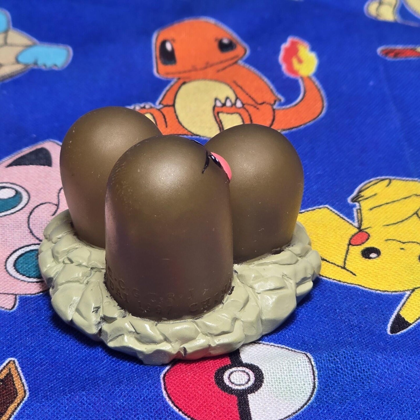 Pokemon Dugtrio Clear Figure Finger Puppet 1997 Bandai Nintendo Vintage Japan US