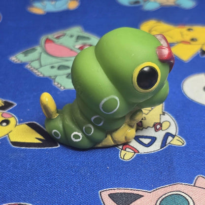 Pokemon Caterpie Figure Finger Puppet 1997 Bandai Nintendo PVC Vintage US Seller