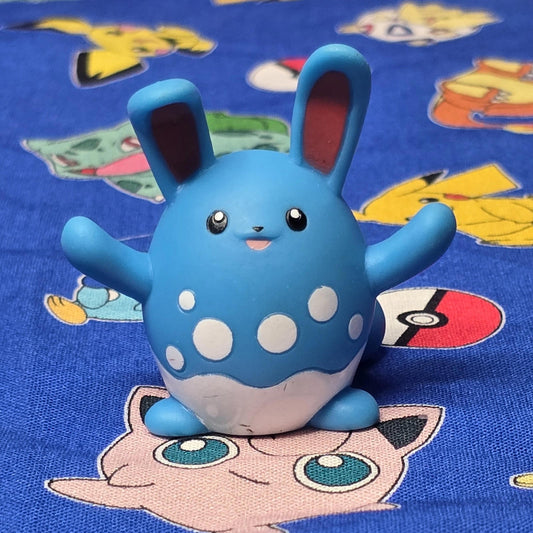 Pokemon Azumarill Figure Finger Puppet 2001 Nintendo Bandai PVC Vintage Japan US