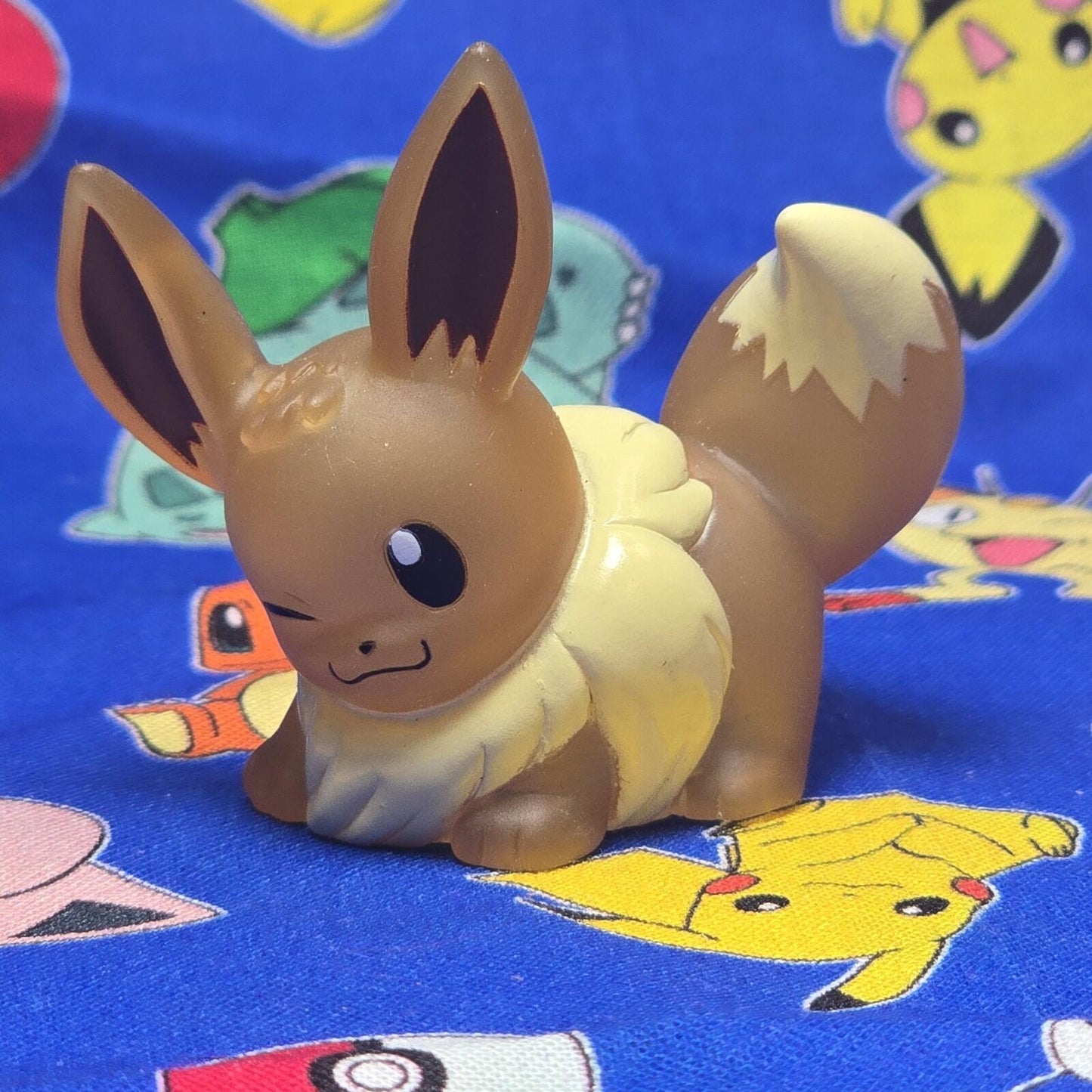 Pokemon Eevee Clear Figure Finger Puppet 2005 Nintendo Bandai Vintage Japan USA