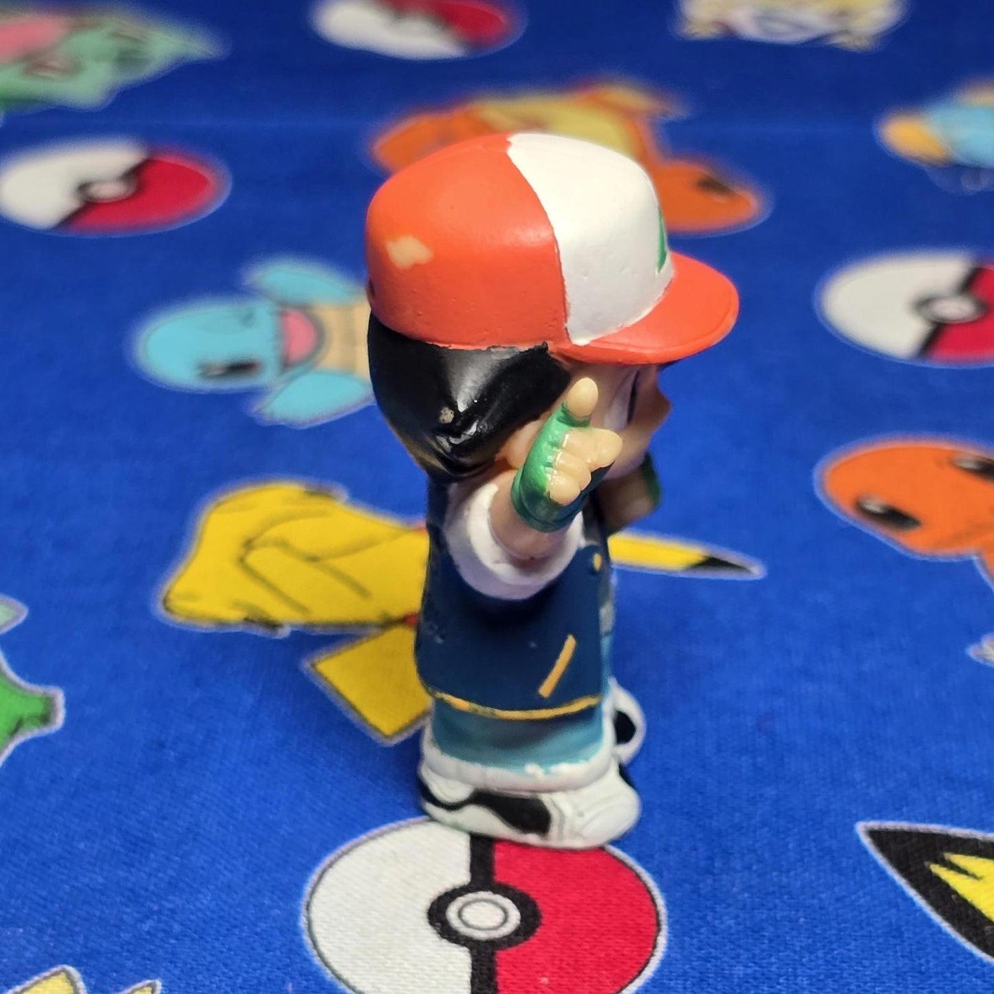 Pokemon Ash Ketchum Figure Finger Puppet 1998 Nintendo Bandai Vintage Japan USA