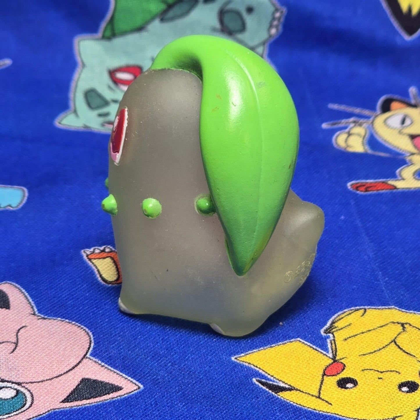 Pokemon Chikorita Clear Figure Finger Puppet 1999 Nintendo Bandai PVC Vintage